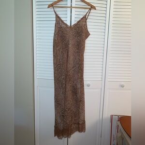 Soft Surroundings sheer animal print slip dress Size Large